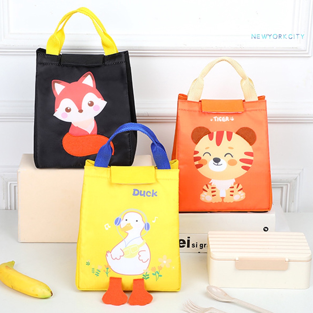 Túi Đựng Cơm Trưa Giữ Nhiệt Chống Nước Sức Chứa Lớn In Họa Tiết Hoạt Hình Dễ Mang Theo
