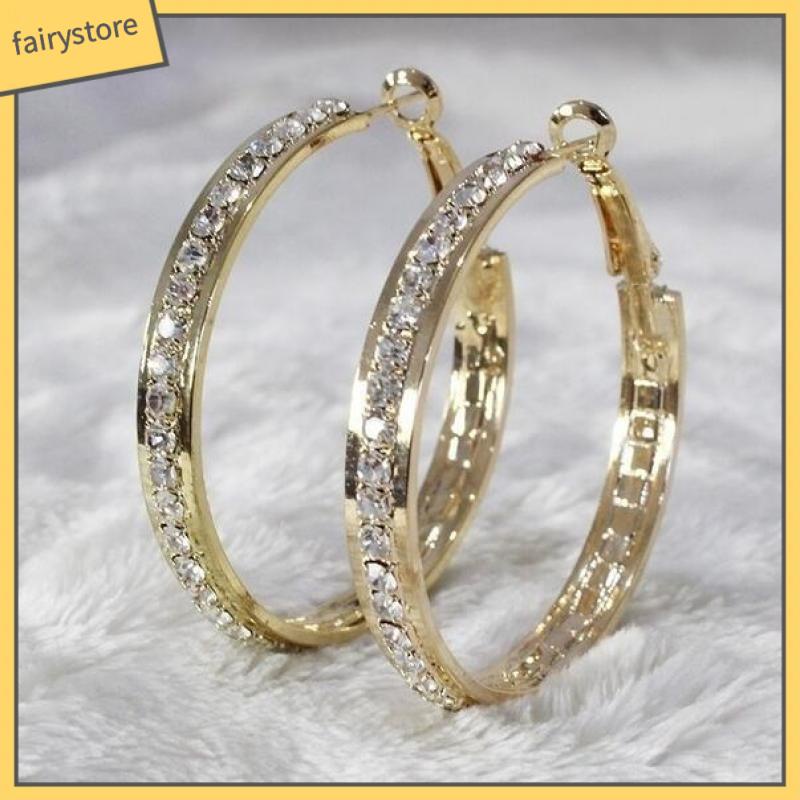 Bông Tai Hình Tròn Cỡ Lớn Thiết Kế Đơn Giản Thời Trang