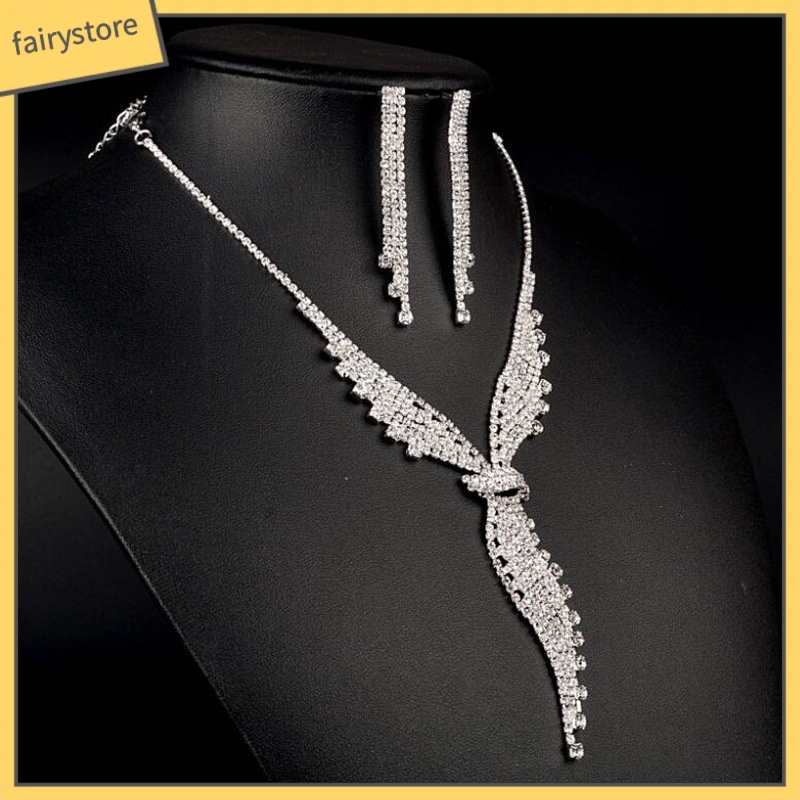 Bộ Dây Chuyền Và Đôi Cánh Thiên Thần Đính Đá Thời Trang