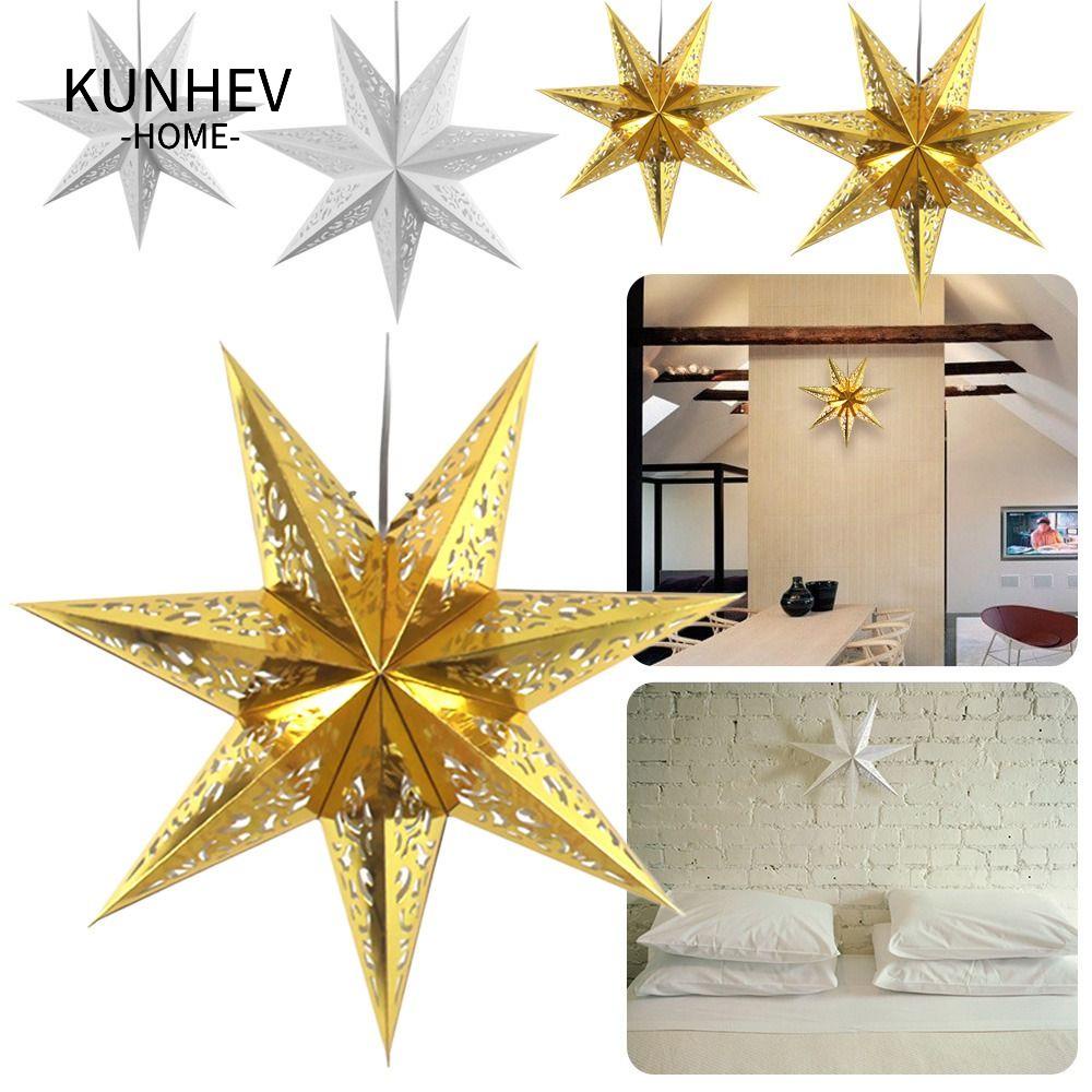 KUNHEV Chụp Đèn Bằng Giấy Hình Ngôi Sao Trang Trí Giáng Sinh / Quán Bar Mẫu