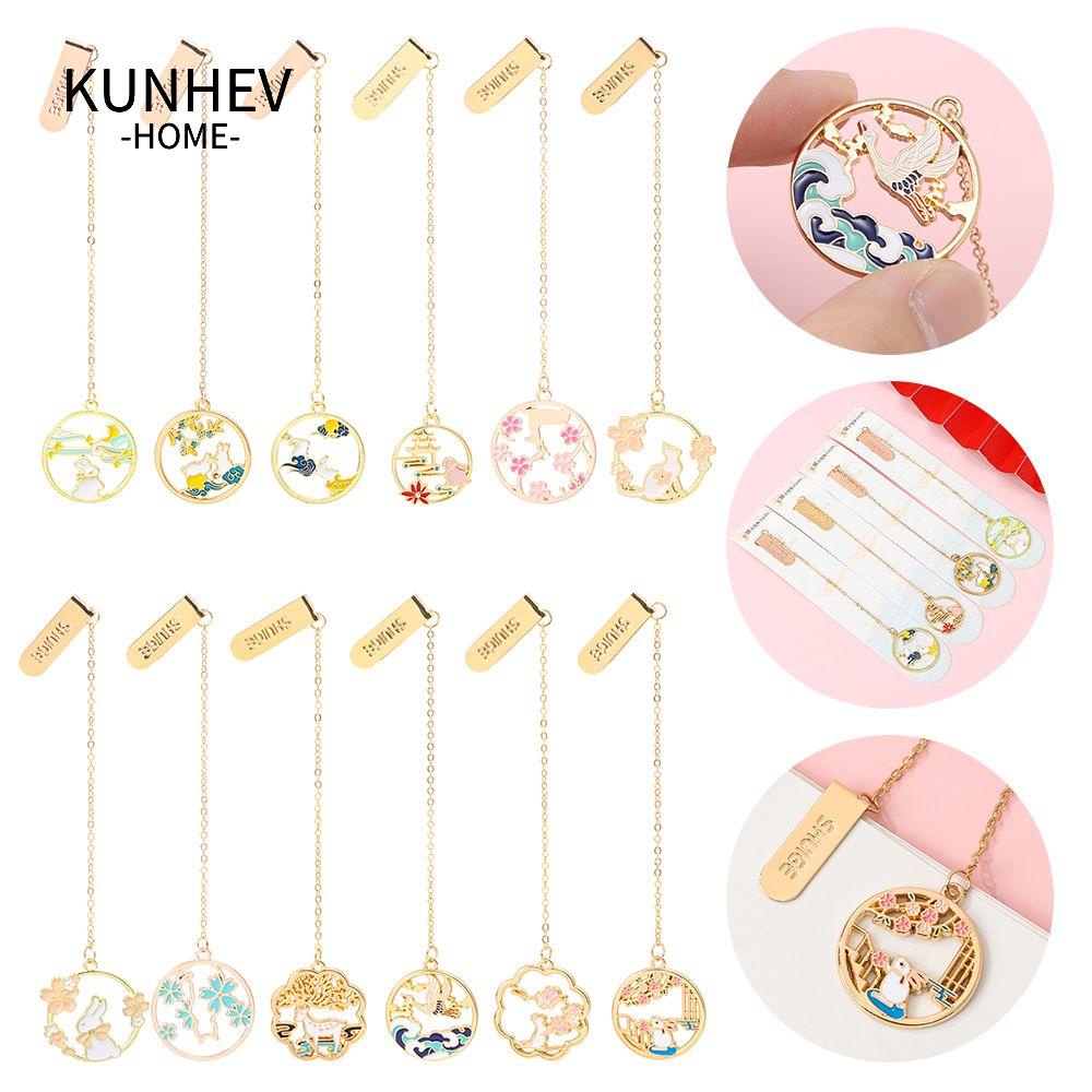 Mặt phụ kiện đánh dấu trang KUNHEV bằng hợp kim động vật hoạt hình dễ thương