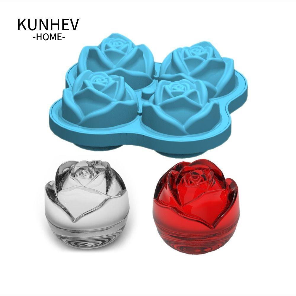 KUNHEV Khuôn Làm Đá 6 Ngăn Bằng Silicone Dễ Sử Dụng