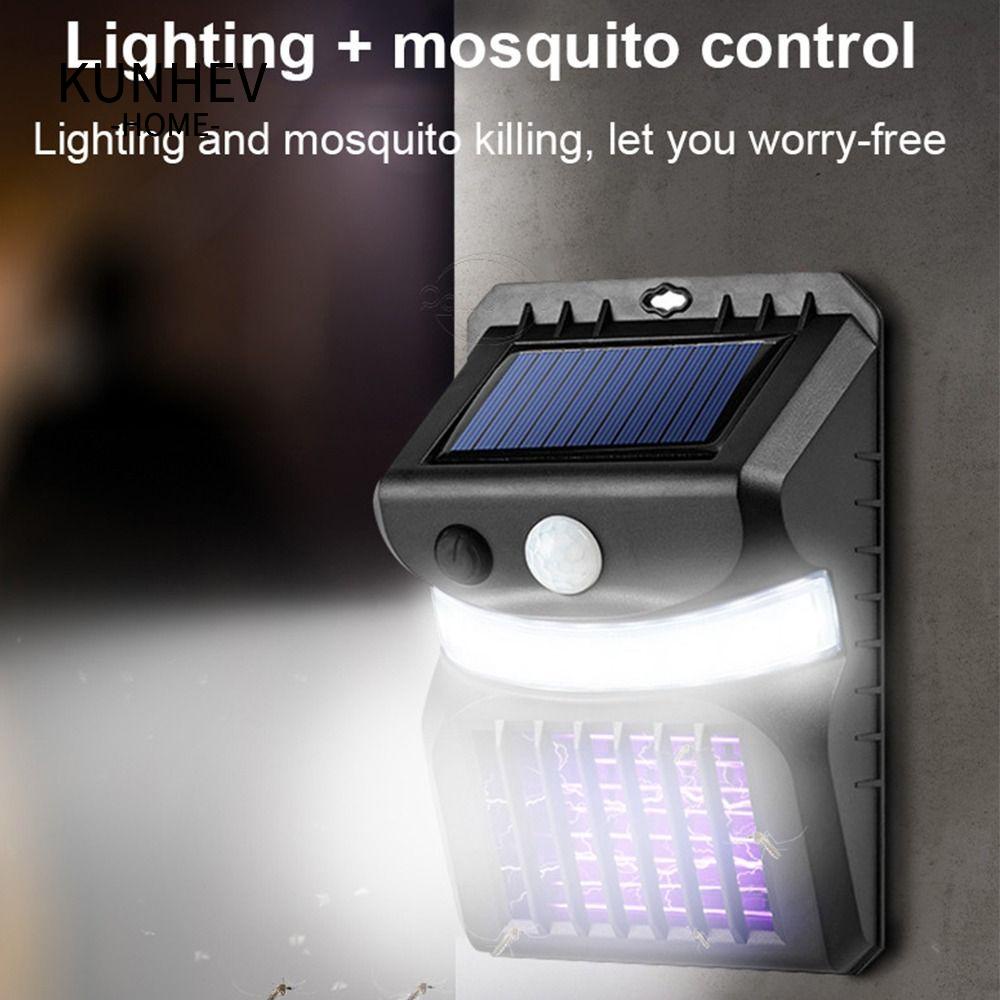 KUNHEV Đèn LED Năng Lượng Mặt Trời Gắn Tường Chống Thấm Nước Ánh Sáng Tím