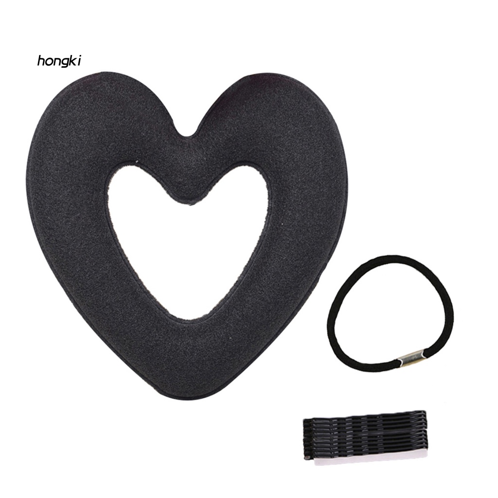 Dụng Cụ Búi Tóc Hình Bánh Donut Trái Tim Xinh Xắn