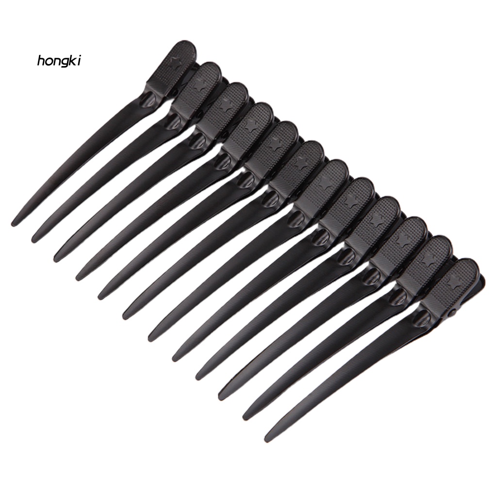 Bộ 12 Kẹp Mỏ Vịt Mạ Điện Co Giãn Tốt Đa Năng Chuyên Dụng Cho Salon Làm Tóc