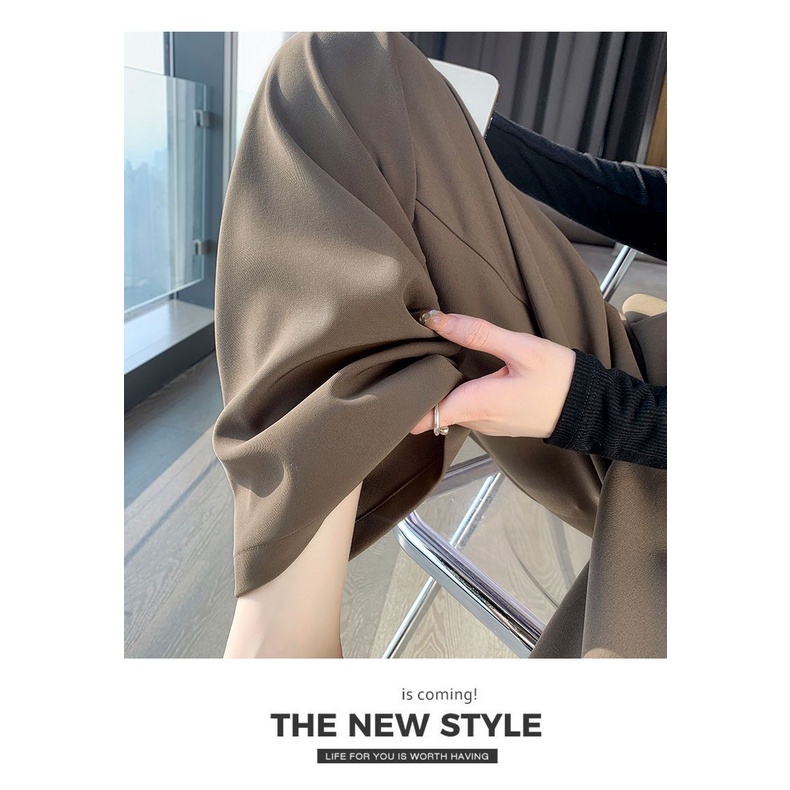 Quần Dài Ống Rộng Lưng Cao Thoải Mái Cho Nữ