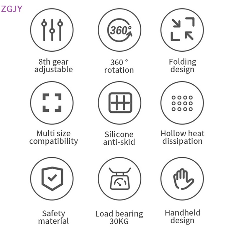 Máy Tính Xách Tay ZGJY P2 Điều Chỉnh 8 Bánh Răng 360 Độ ° Bảng Điều Khiển Tản Nhiệt Lifg Để Bàn Mới