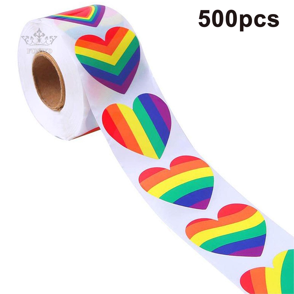 Bộ 500 Sticker Trái Tim Cầu Vồng LGBT