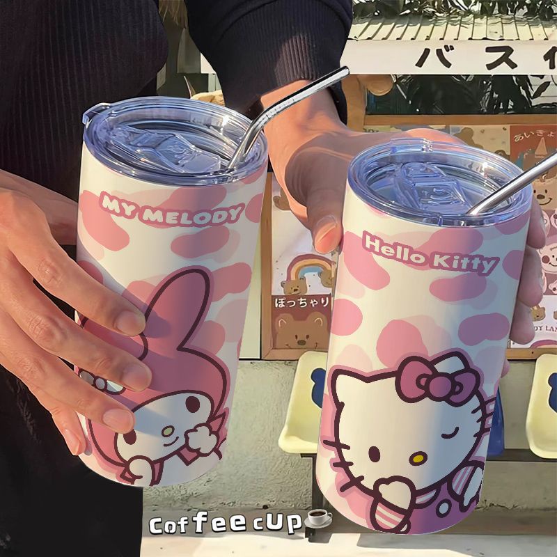 Bình Nước Giữ Nhiệt Bằng Thép Không Gỉ Hình Hello Kitty