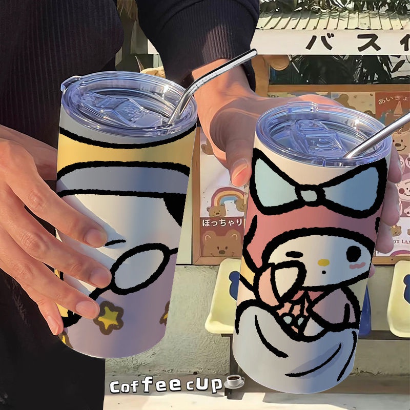 Bình Nước Giữ Nhiệt Bằng Thép Không Gỉ Hình Melody Pacha Dog Kèm Ống Hút