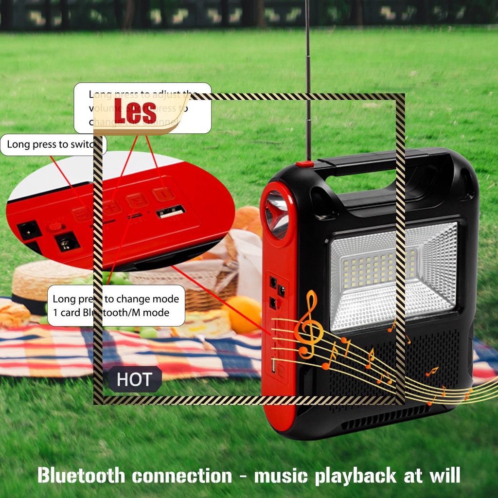 Máy Phát Radio FM Kết Nối Bluetooth Năng Lượng Mặt Trời