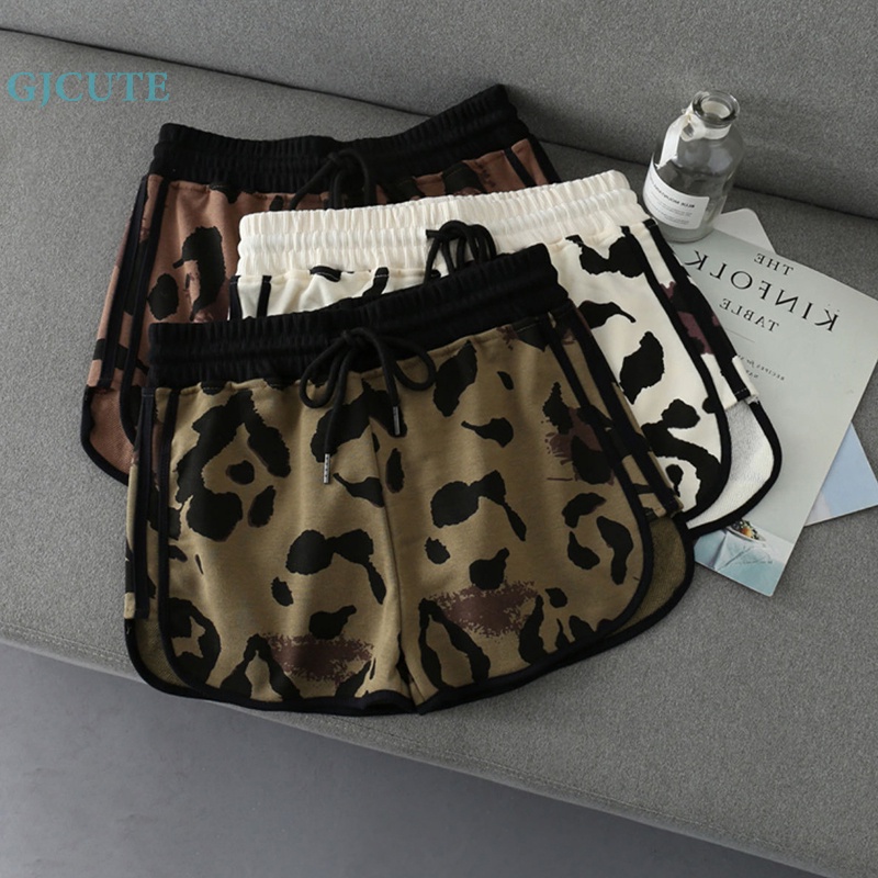 Quần Short Thể Thao Lưng Thun In Họa Tiết Da Báo Thời Trang Mùa Hè 2023 Cho Nữ