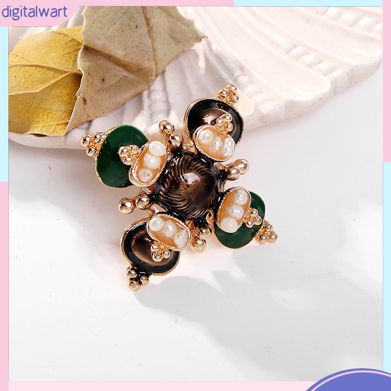 [DG] Trâm Cài Áo Khoác Vest Ngọc Trai Nước Ngọt Baroque Hình Thánh Giá Tráng Men Corsage Atmospheric