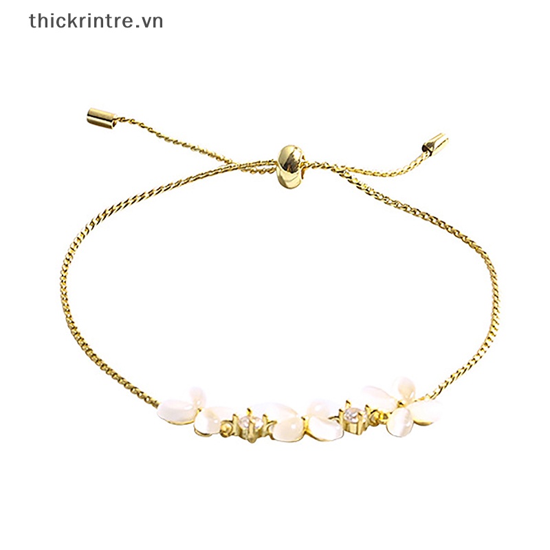 Vòng Tay Đính Đá Opal Hình Hoa Màu Vàng Tùy Chỉnh Thời Trang Cho Nữ