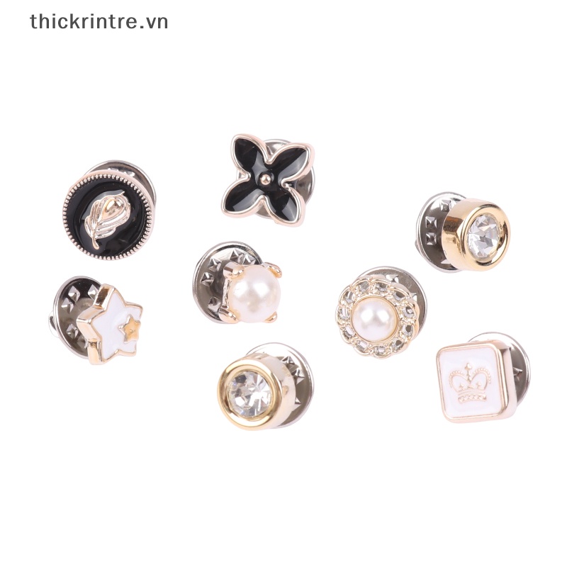 Set 10 Ghim Cài Áo Đính Ngọc Trai Nhân Tạo Thời Trang