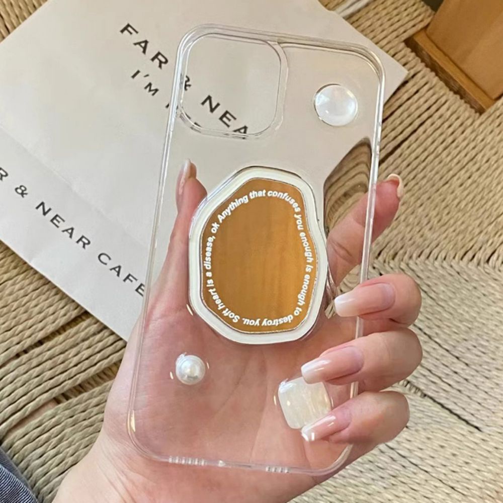 Ốp Điện Thoại TPU Mềm Trong Suốt Đính Ngọc Trai 3D Lấp Lánh Chống Sốc Cho IPhone 14 13 12 11 Pro Max X XR 8 7 Plus SE