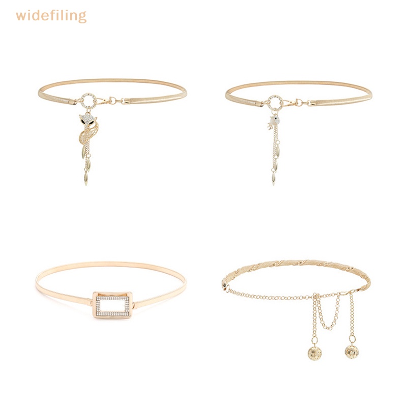 Thắt Lưng Dây Xích Tròn Bằng Kim Loại Màu Vàng Kim Thanh Lịch Cho Nữ