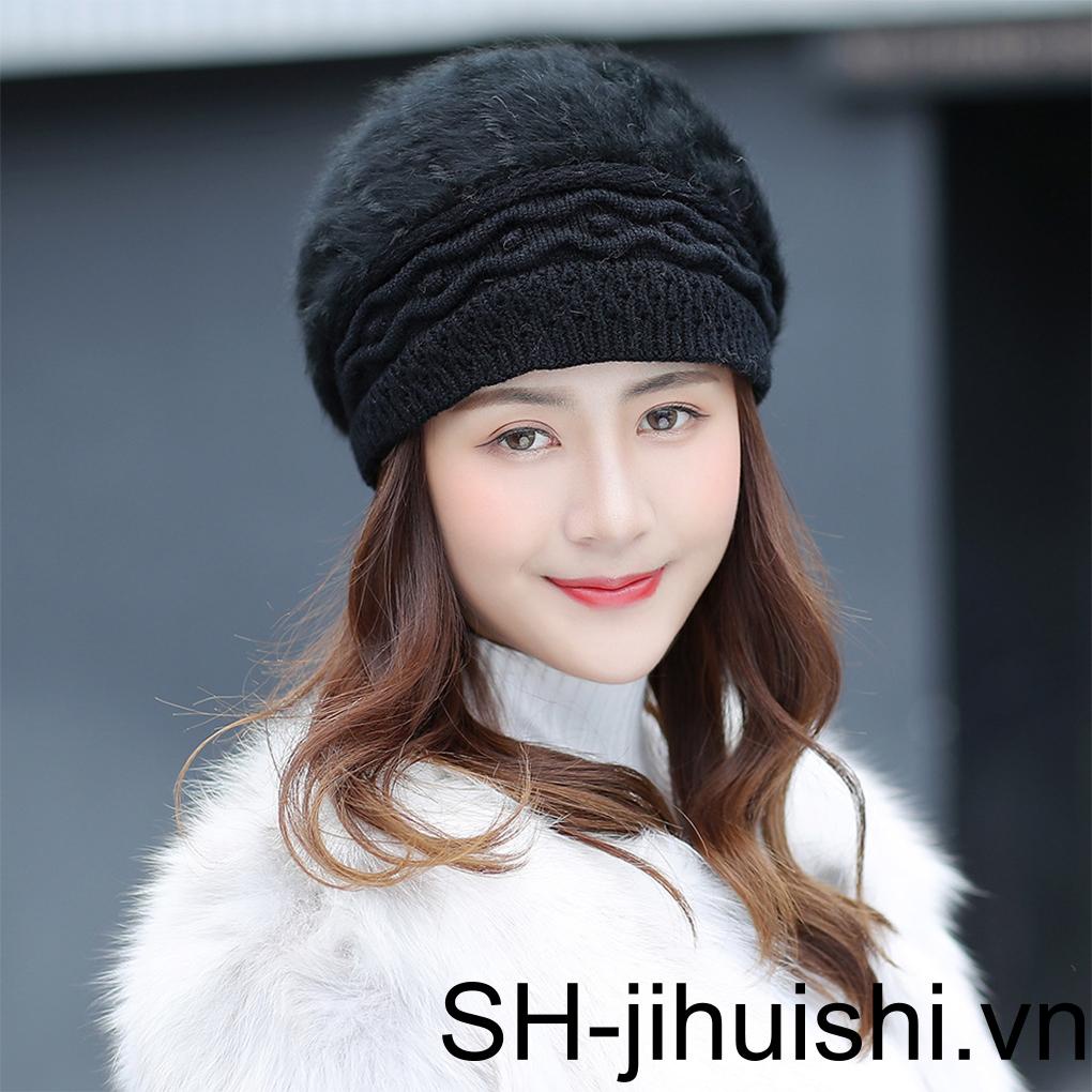 Mũ Beret Dệt Kim Thiết Kế Đơn Giản Nhỏ Gọn Cho Nữ