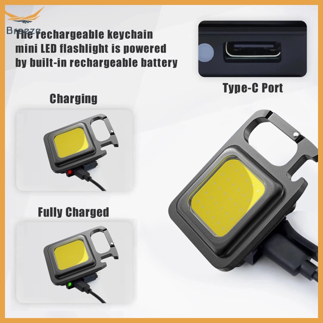 Móc Khóa Đèn Led Cob 500 Lumens Siêu Sáng Đa Năng