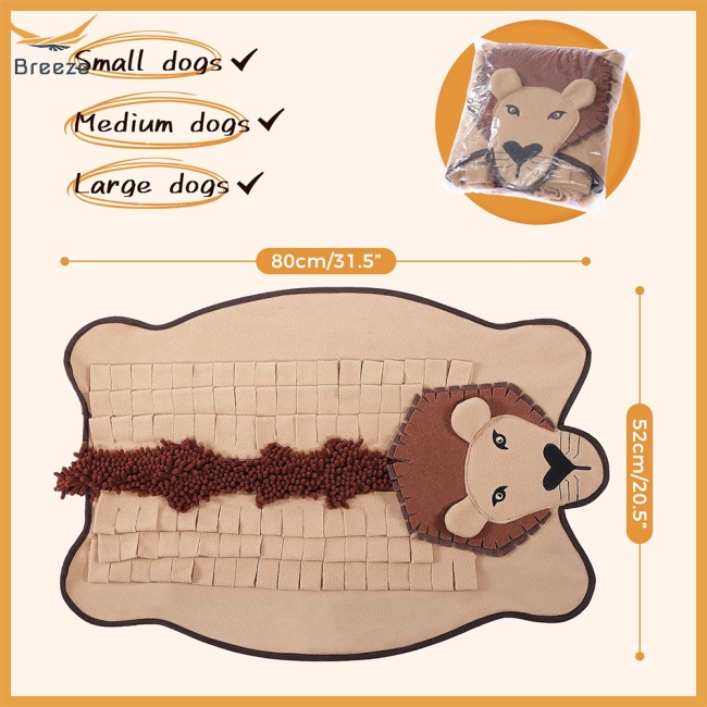 Thảm Tập Ăn Hình Sư Tử Bằng Lông Cừu Chống Kẹt Tay Chống Ăn Mòn Tự Nhiên Huấn Luyện Kỹ Năng Chống Lão Hóa Cho Thú Cưng