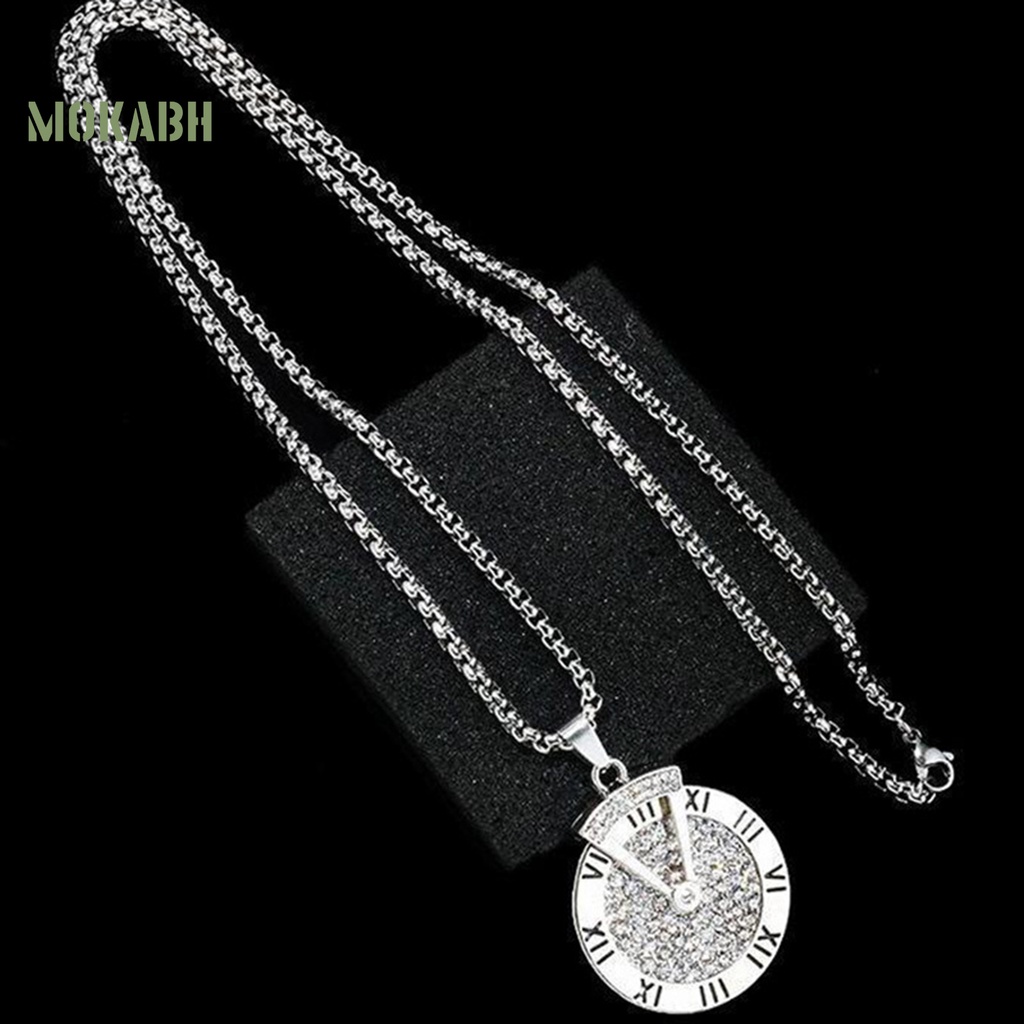 Vòng cổ Mặt Đồng Hồ Xoay Được Không Gây Dị Ứng Phong Cách Hip Hop Thời Trang Cho Nam Và Nữ