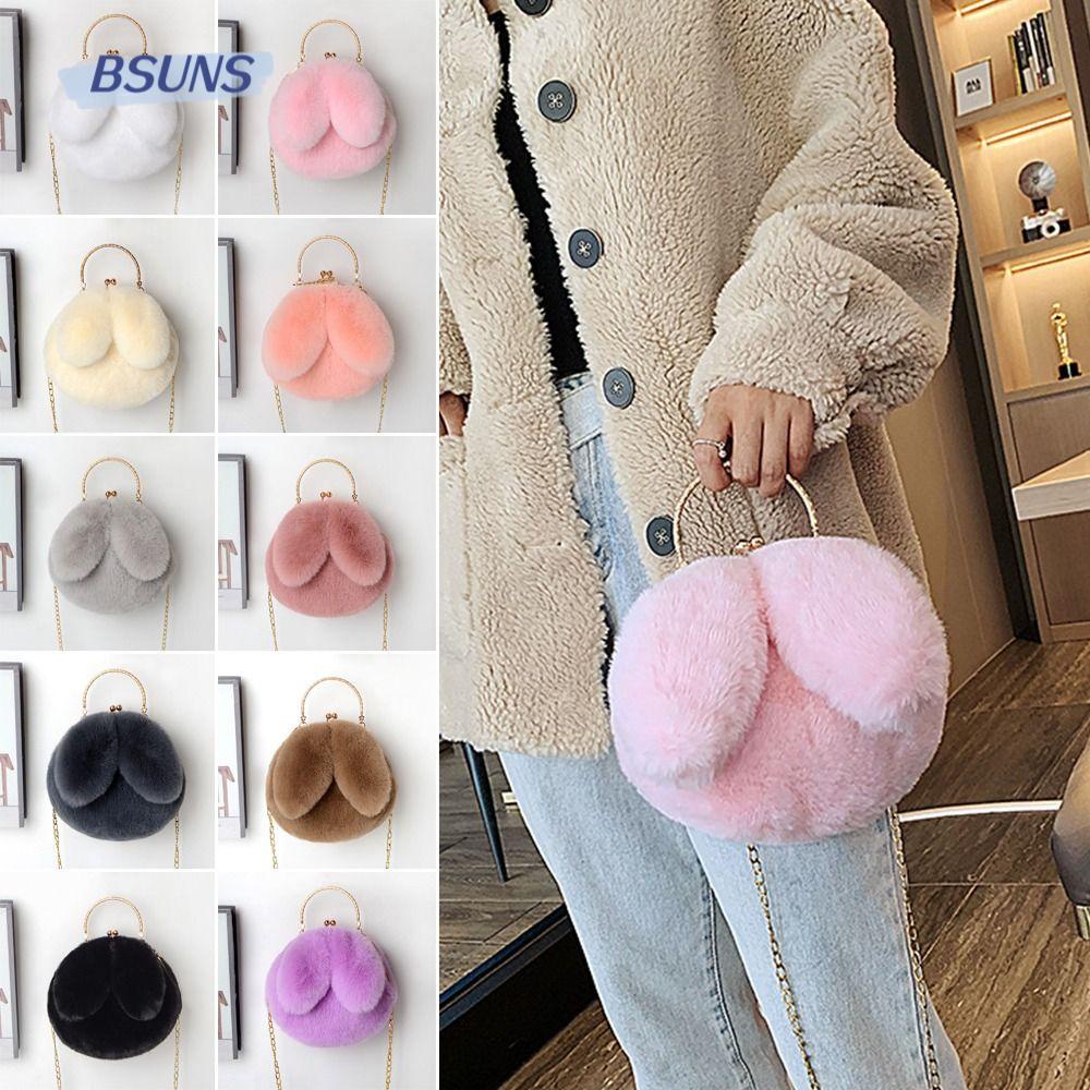 BSUNS Túi Xách Đeo Vai Phối Dây Xích Và Tai Thỏ Thời Trang Sành Điệu