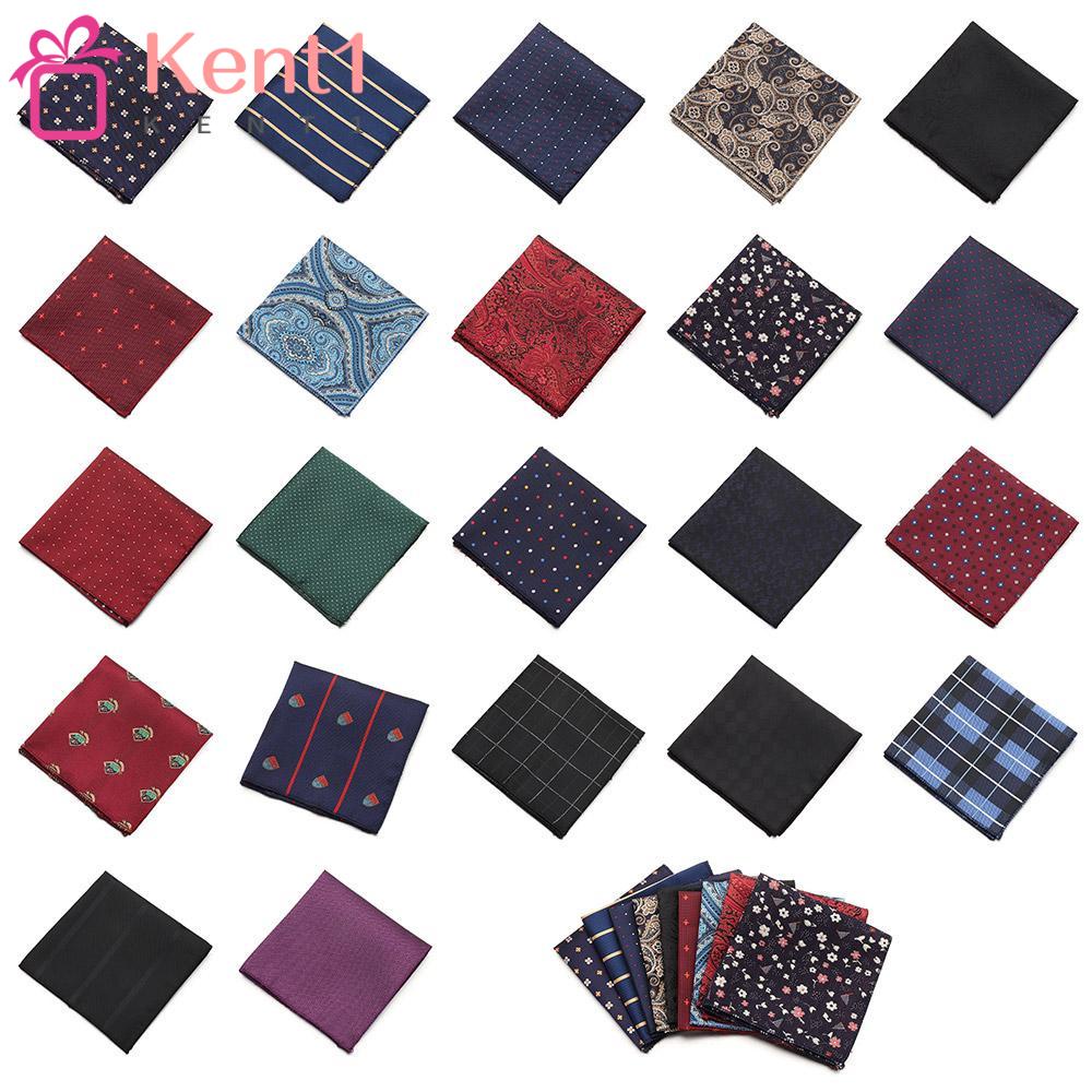 KENT1 Khăn Tay Nam Vải Satin Họa Tiết Paisley