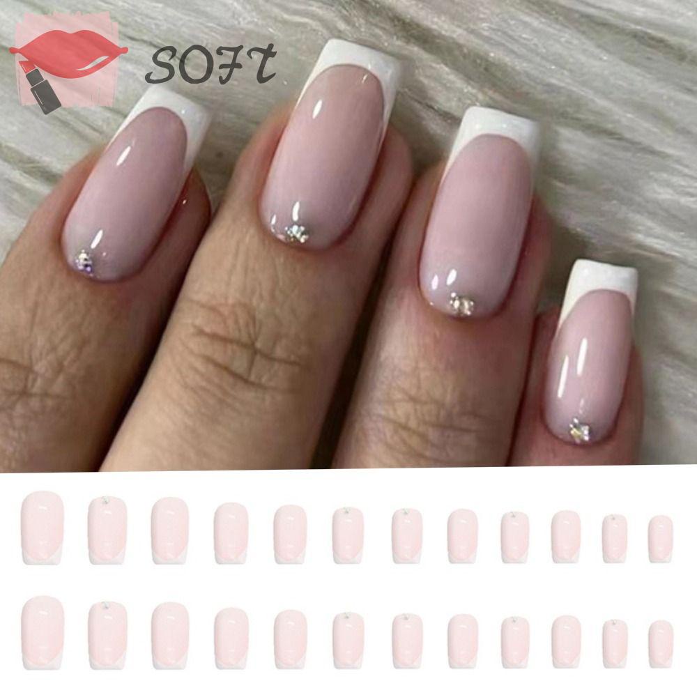 SOFTNESS Bộ 24 Móng Tay Giả Có Thể Tháo Rời