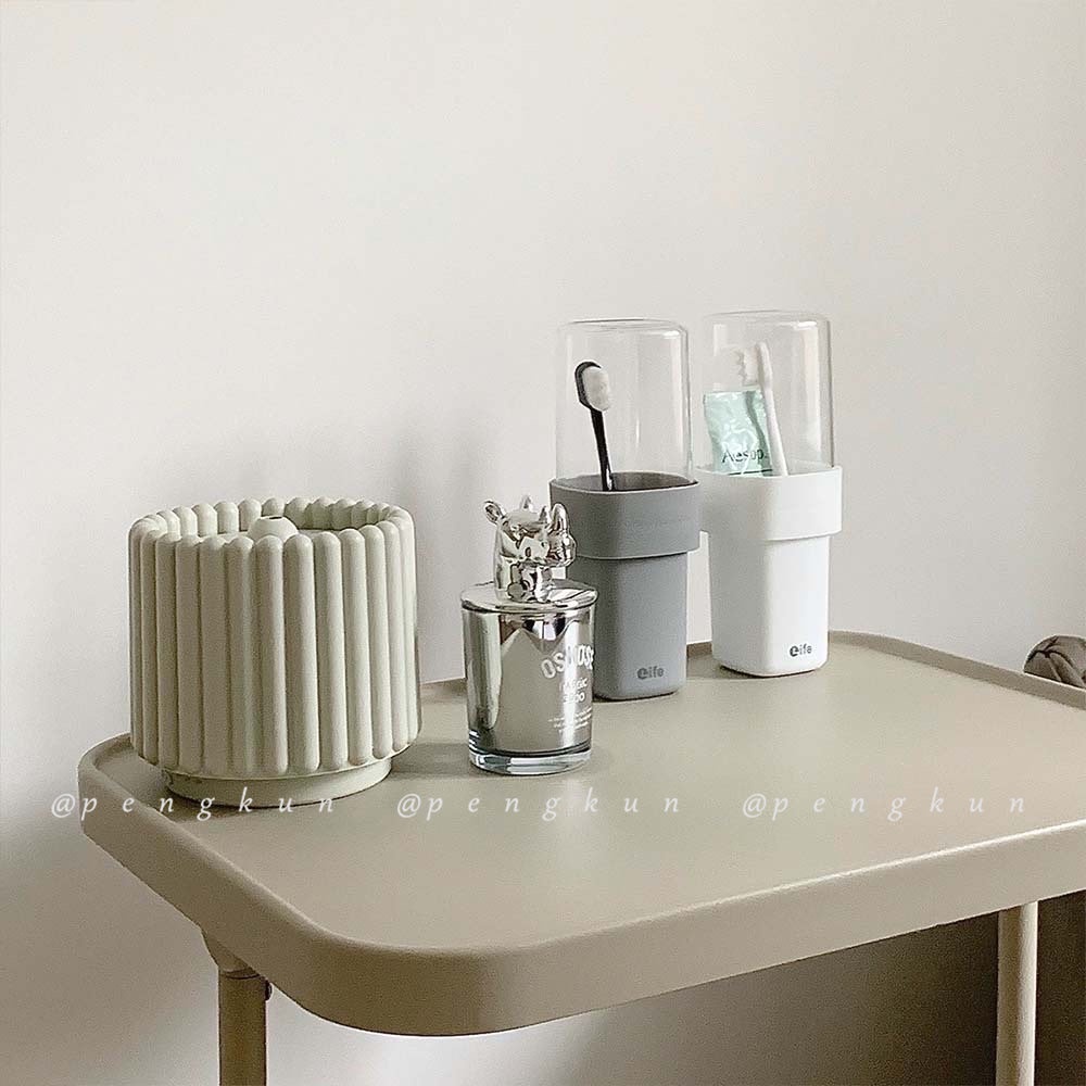 Cốc Đánh Răng Có Nắp Đậy Thiết Kế Đơn Giản Tiện Dụng Mang Theo Du Lịch