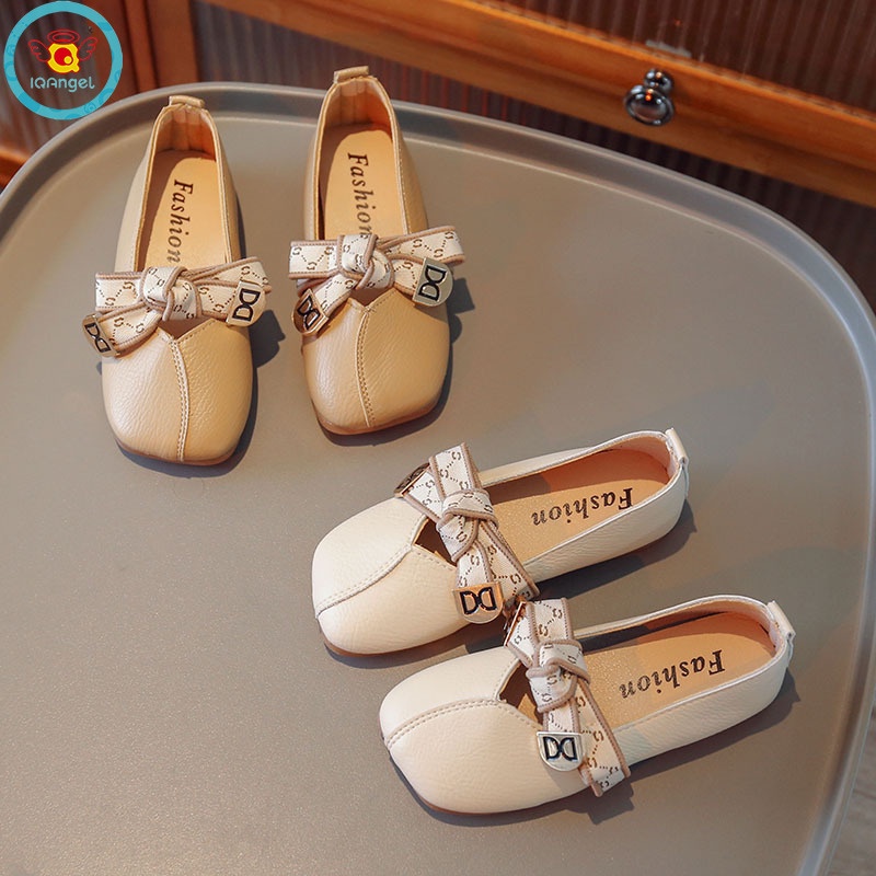 Giày Búp Bê Bằng Da Phong Cách Công Chúa Cho Bé Gái