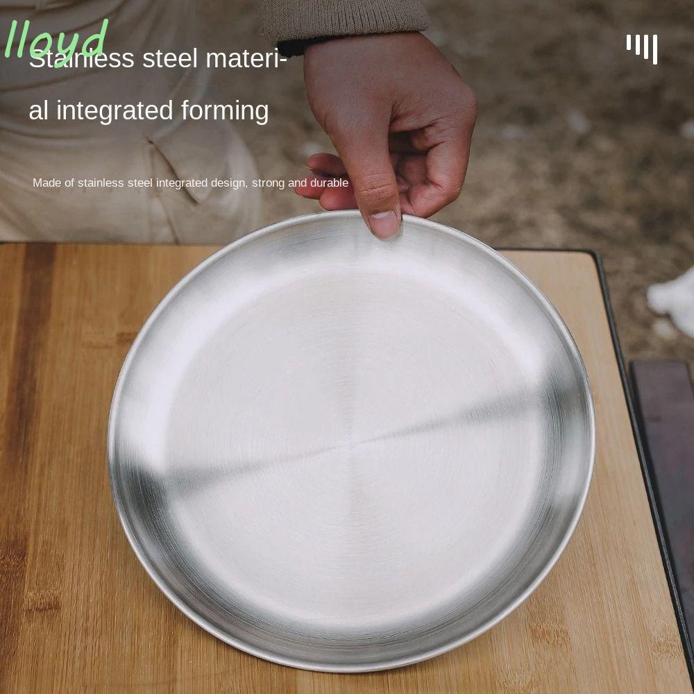 LLOYD Đĩa Tròn Bằng Thép Không Gỉ Dùng Nấu Ăn Khi Đi Cắm Trại