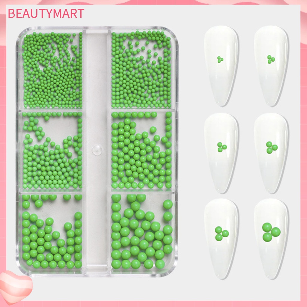 Hộp Hạt 3D Màu Trơn Tự Trang Trí Móng Tay Nghệ Thuật