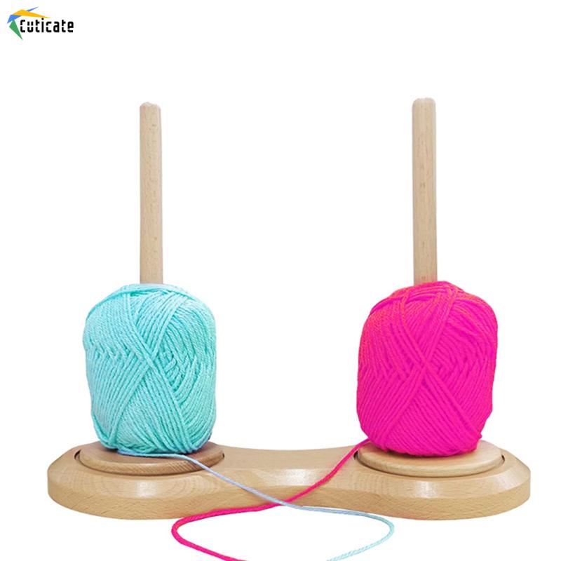 Giá Đỡ Bóng Sợi Gỗ Giữ 2 Cuộn Chỉ Dành Cho Mẹ Và Bé May Vá