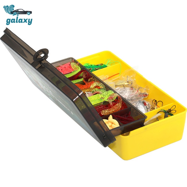 Galaxy Hộp 304 Mồi Câu Cá Giả Hình Giun Sâu Bằng Nhựa Kèm Hộp Đựng