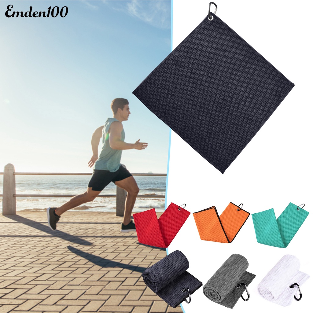 Emden Khăn Lau Mồ Hôi Không Lông Xù Siêu Sạch Sẽ Có Kẹp Làm Sạch Hiệu Quả Nhanh Khô Họa Tiết Waffle Dành Cho Gậy Đánh Golfer