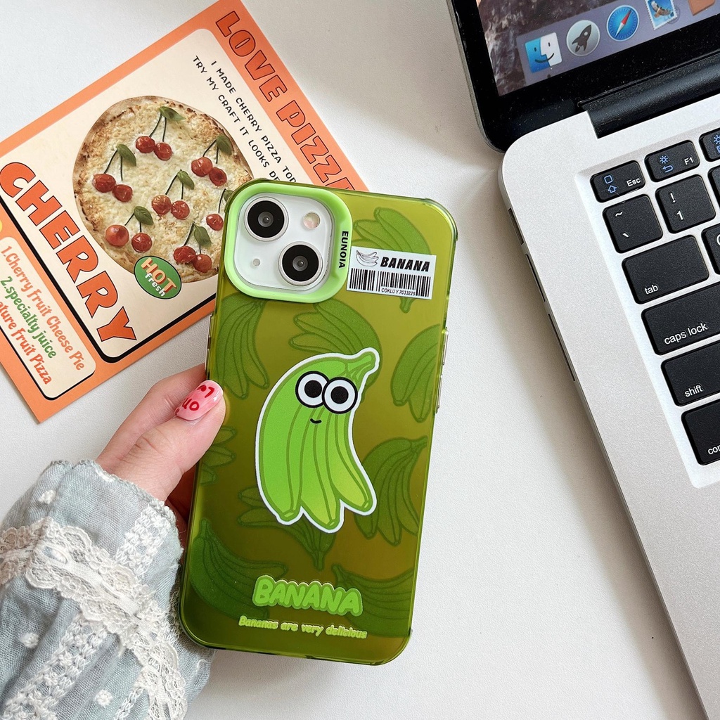 Ốp Điện Thoại Tpu Mềm Chống Sốc Họa Tiết Trái Cây Hoạt Hình Màu Bạc Cho iPhone 14 13 12 11 Pro Max