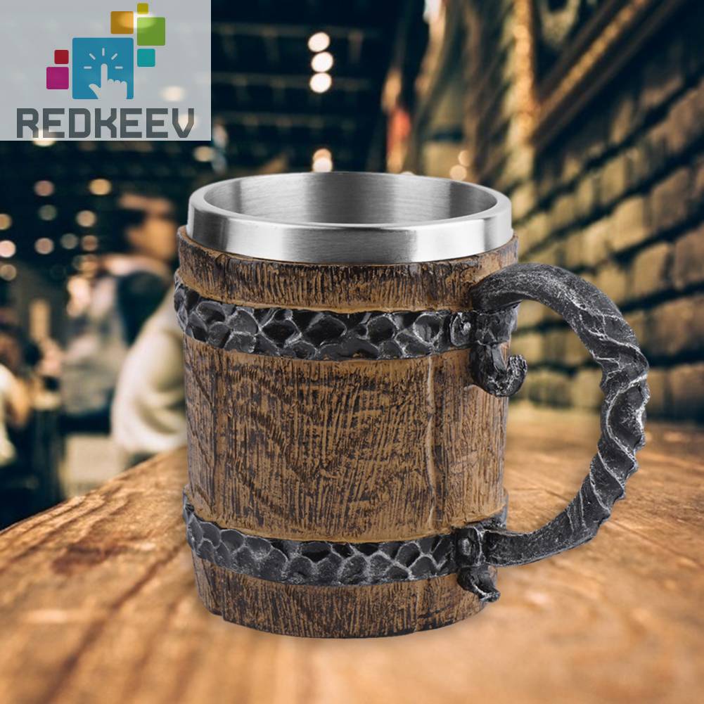 Cốc Uống Bia / Cà Phê Bằng Thép Không Gỉ Hai Lớp Gắn Tường Cổ Điển Trang Trí Quán Bar