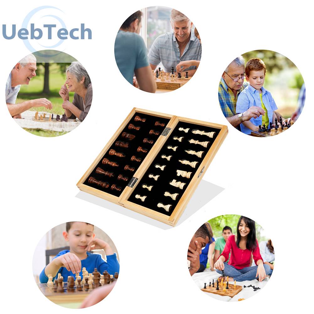 Bộ Trò Chơi Bàn Cờ Vua Bằng Gỗ Gấp Gọn Siêu Bền Tiện Dụng Cho Gia Đình