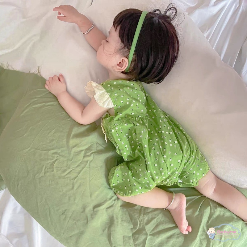 Bộ Áo Liền Quần Bằng Cotton Thoáng Khí Dành Cho Bé Gái