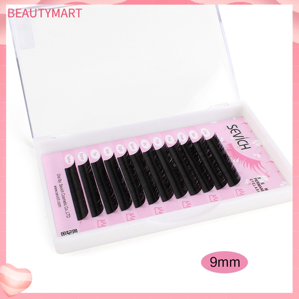 SEVICH Hộp 12 Lông Mi Giả Hình Tròn Bằng Sợi Tổng Hợp Dùng Trang Điểm