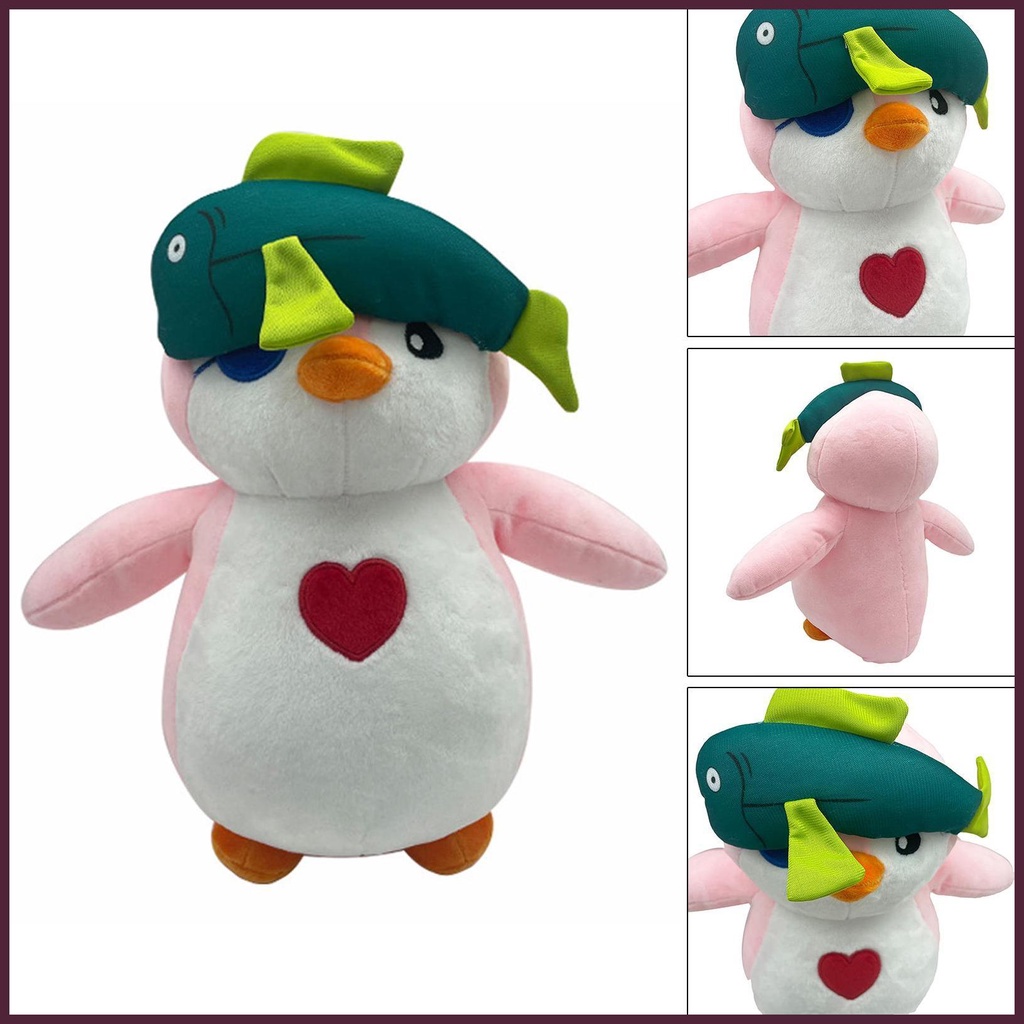 Thú Nhồi Bông Hình Chim Cánh Cụt Mũ Cá Dễ Thương Cho Bé