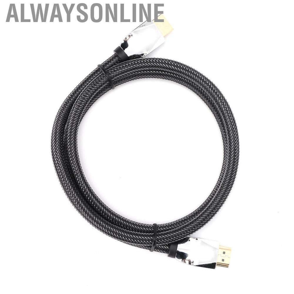 Alwaysonline HD Data Transmission Cable Zinc Alloy Head Gold Plated Interface Durable Nylon