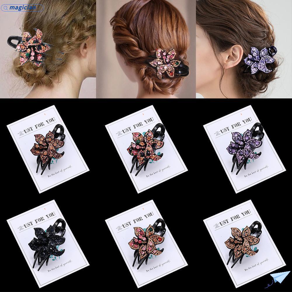 MAG Kẹp TóC HìNh Hoa ĐíNh Kim Cương Giả ThờI Trang Cho Nữ
