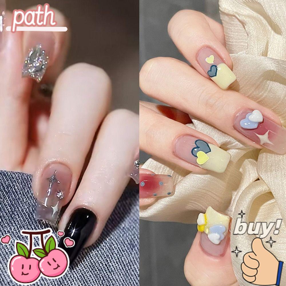 PATH Bộ 24 Móng Tay Giả Che Phủ Toàn Diện Tháo Rời Được