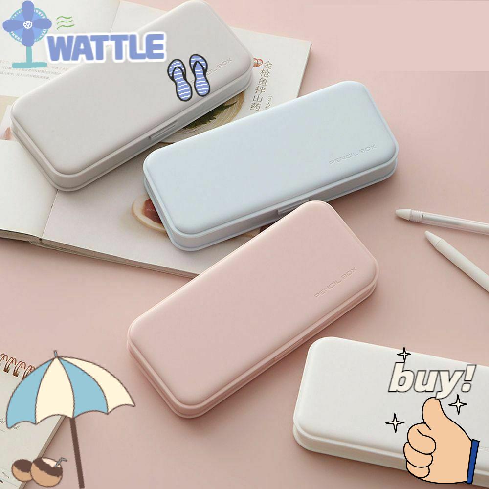 WTTLE Hộp Bút Màu Trơn Nhiều Ngăn Tiện Dụng Dành Cho Học Sinh Ốp