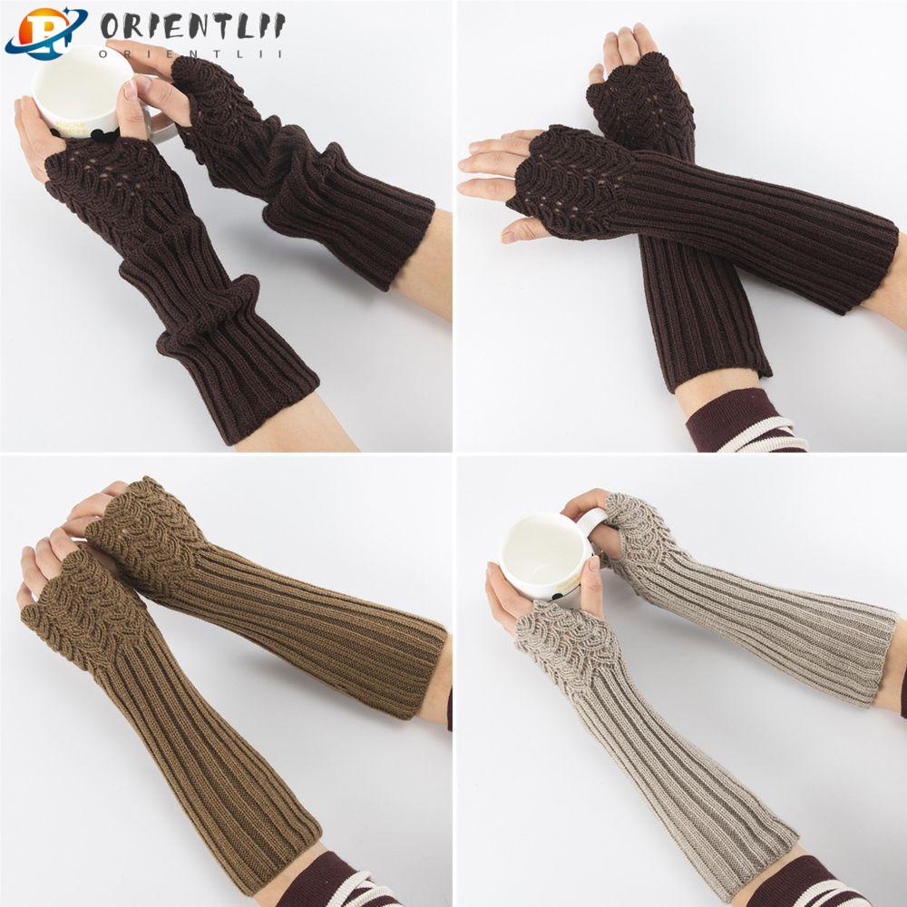 ORIENTLII Găng Tay Len Dài Mềm Mại Màu Kẹo Ngọt