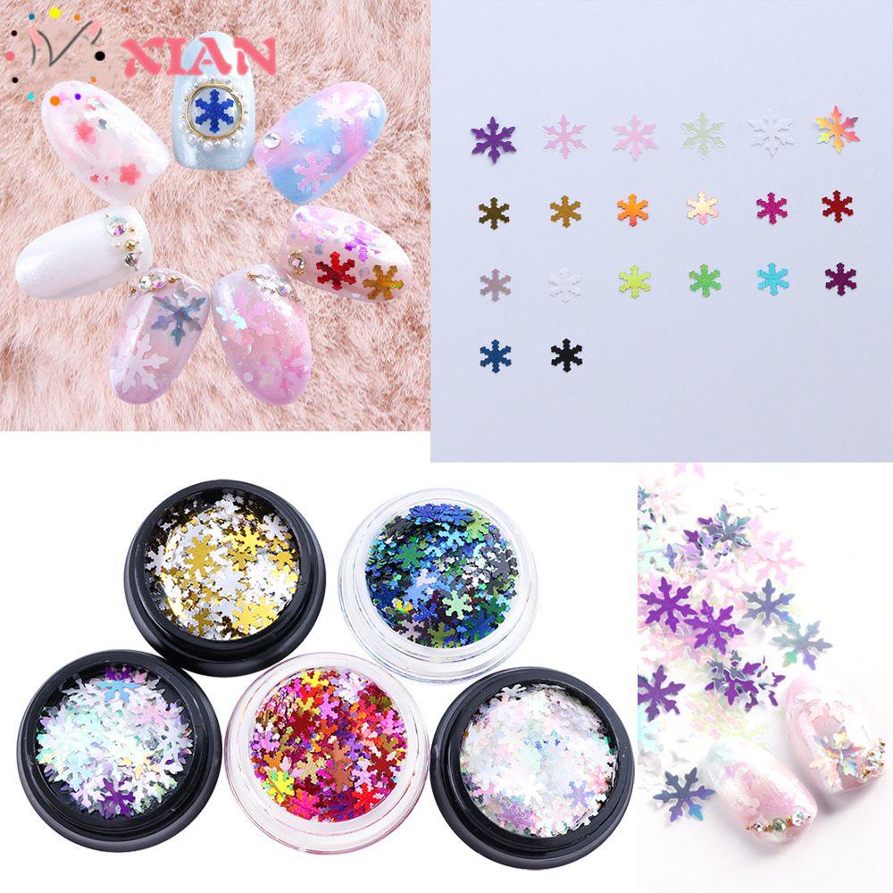 XIANTIN Kim Sa 3D Trang Trí Móng Tay Chủ Đề Giáng Sinh Xinh Xắn