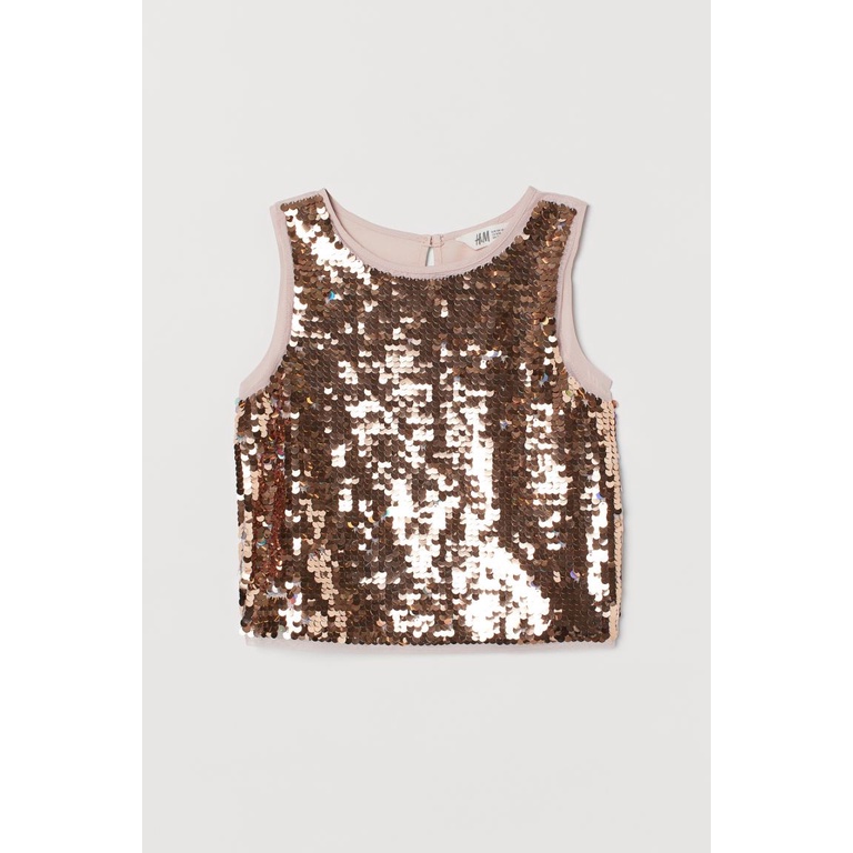 ÁO HỒNG VOAN SEQUIN LẬT H&M