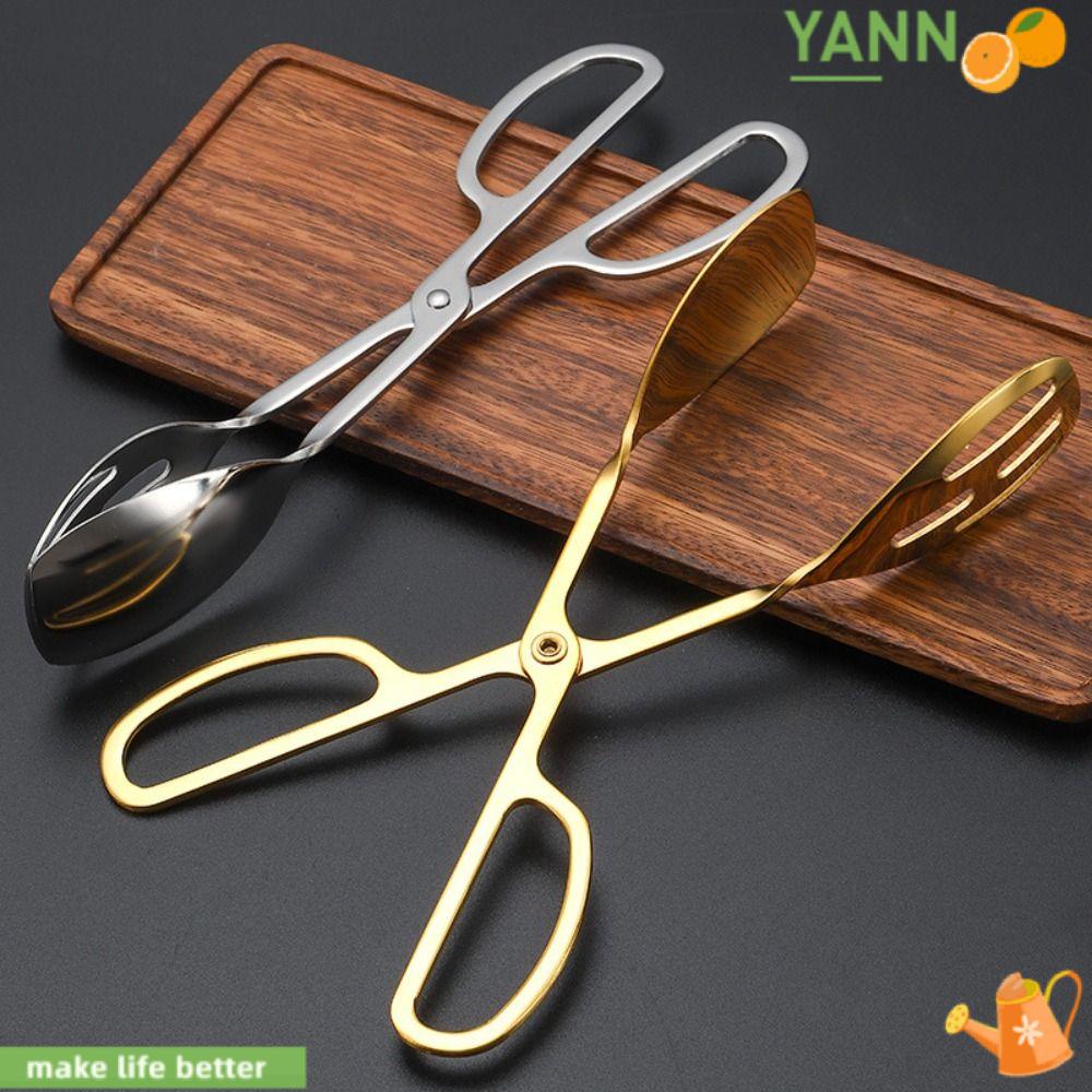 Set 1 Kẹp Gắp salad Bằng Thép Không Gỉ Mạ Vàng / Bạc Tiện Lợi Dành Cho Phục Vụ
