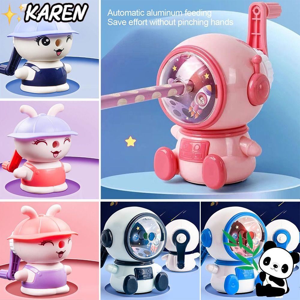 KAREN Đồ Chuốt Bút Chì Tự Động Chống Dính Hình Phi Hành Gia / Thỏ Hoạt Hình Sáng Tạo